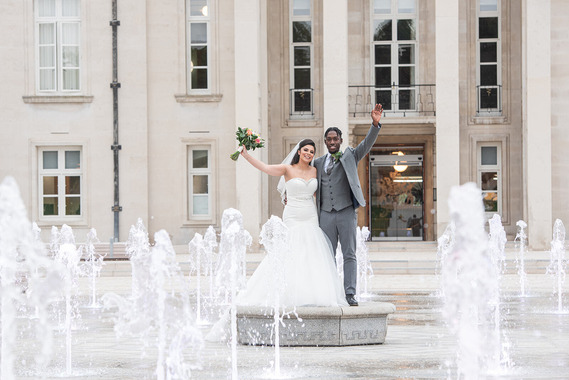 A couple get married at Fellowship Square