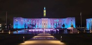town hall blue light up wf