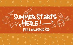 Summer Starts Here orange banner