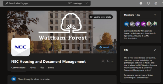Viva Engage - NEC Housing and Document Management  