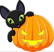 Halloween pumpkin & cat