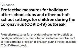 Covid 19- After school clubs measures