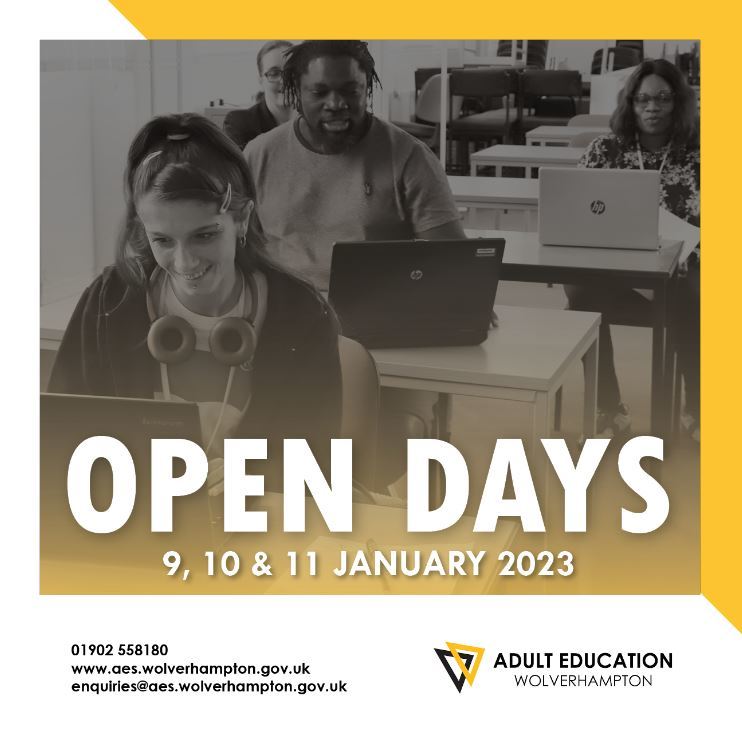 Adult Education- Open Days 9- 11 Jan