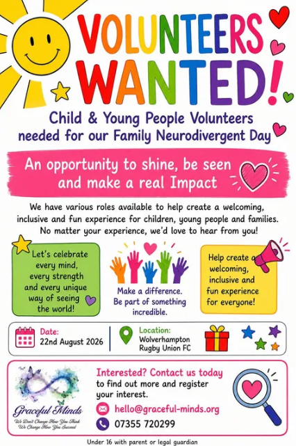 Neurodivergent family day 22.08.26- volunteers wanted