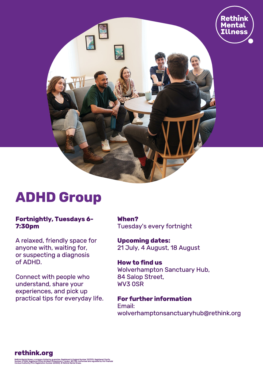 Sanctuary hub- ADHD group July to Aug '26