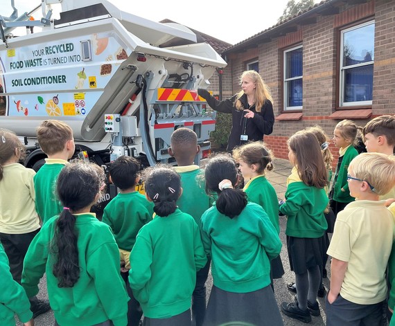 Food waste vehicle at St John infant school
