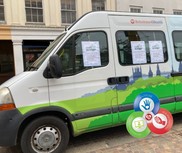 Solutions for health bus with logo