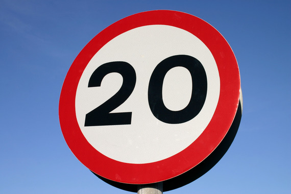 20 mph sign