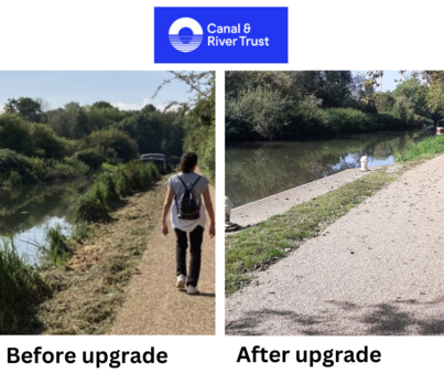 Canal Rivers Trust before & after improvements works at Aldermaston Wharf