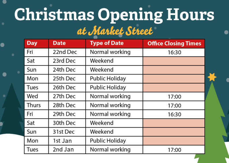 xmas opening times
