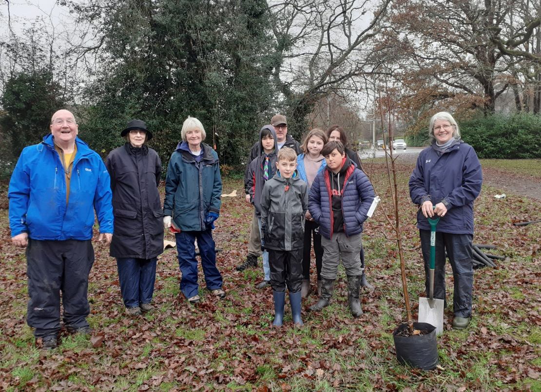 group photo Greenham planting orchard