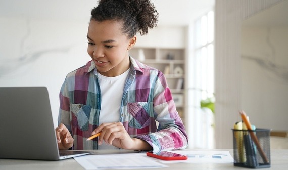 studying on computer