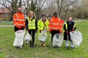 Officers go litter picking in Newbury