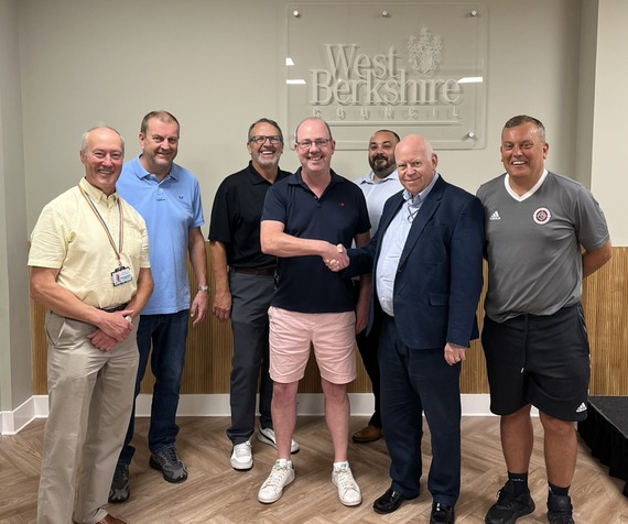 Representatives from West Berkshire Council and Newbury Community Football Group