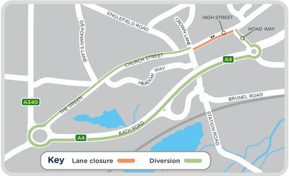 Lane Closure High Street, Theale for essential gas main replacement