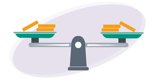 Balancing coins scale