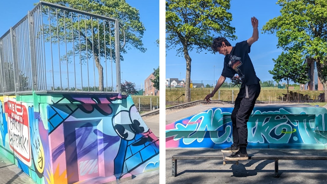 A skater in Barrow Skate Park