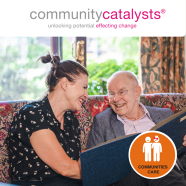 Image reads: Community Catalysts unlocking potential effecting change