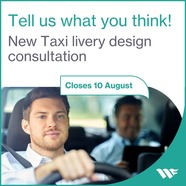 Image reads Tell us what you think New Taxi livery design consultation