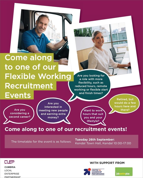 Flexible Working Recruitment Event in Kendal, poster