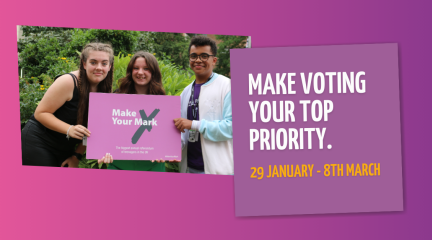 Image reads Make voting your top priority