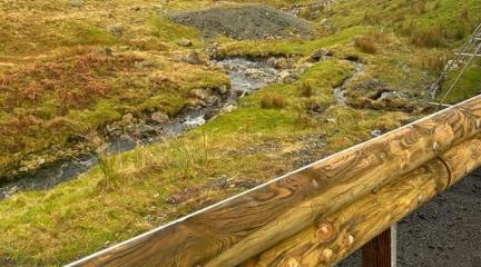 One of the new wooden-clad safety barriers installed on Kirkstone Pass