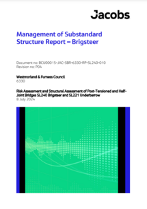 Front page cover of Jacobs bridge assessment report 