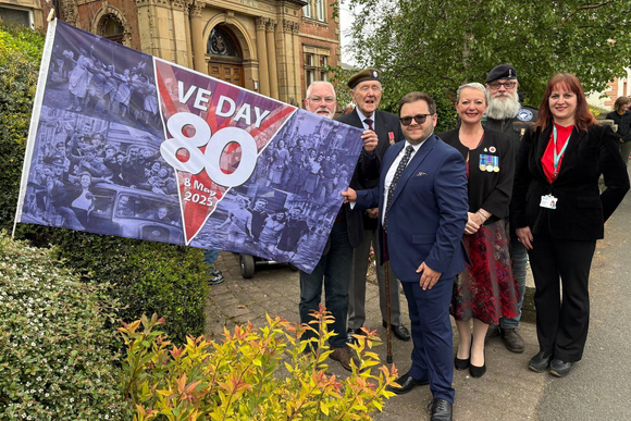 VE Day flag raising at Penrith Town Hall