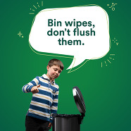 Bin wipes don't flush them