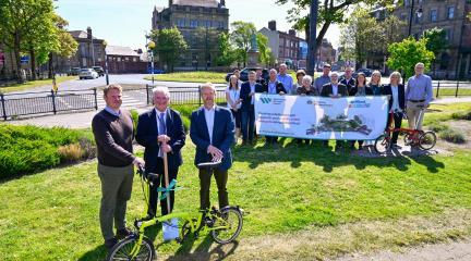 'Spade in the ground' marking the start of the Abbey Road cycling and walking scheme construction