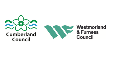 Cumberland Council and Westmorland and Furness Council logos