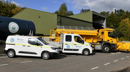 fleet vehicles showing HVO sticker