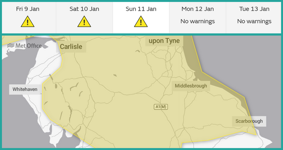 Yellow warning for snow and ice issued