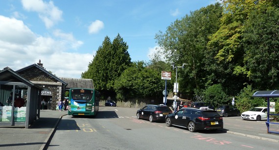 The transport interchange outside Windermere station.