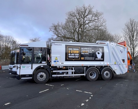 Andy's Man Club livery on bin wagons
