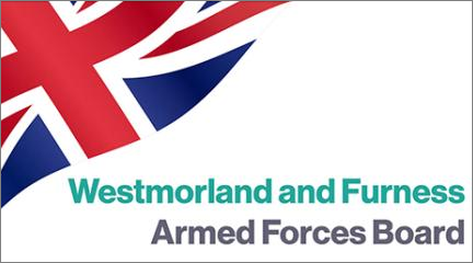 Westmorland and Furness Council logo, Armed Forces Board logo, SSAFA logo and Armed Forces Covenant logo
