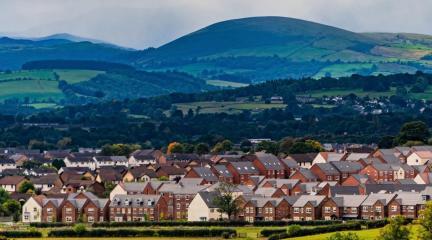 A view overlooking a new housing estate in Penrith