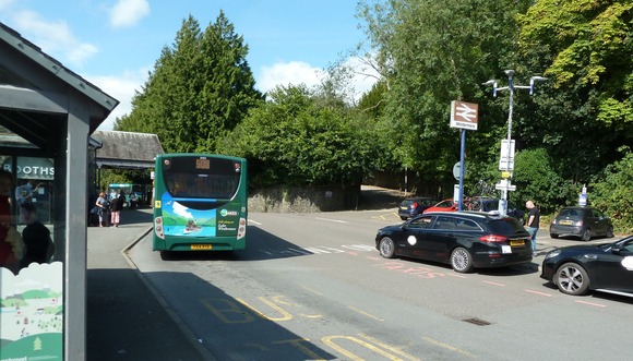 The transport interchange at Windermere station as it is now