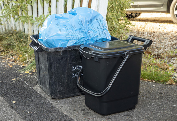 A kerbside waste collection