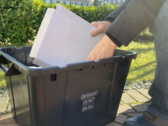 cardboard goes into your black recycling box