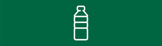 A plastic water bottle