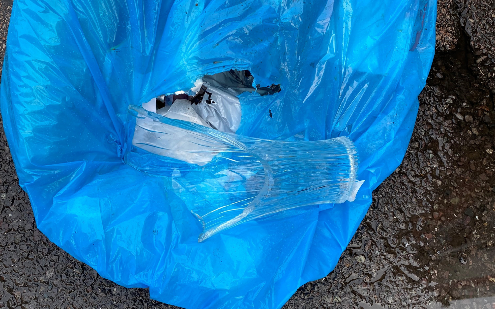 Broken glass vase