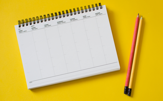 Photo of diary and pencil