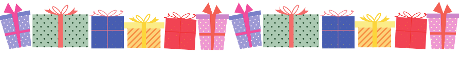 Row of Christmas presents