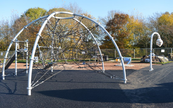 Progress picture from cantley park play area of a climbing frame