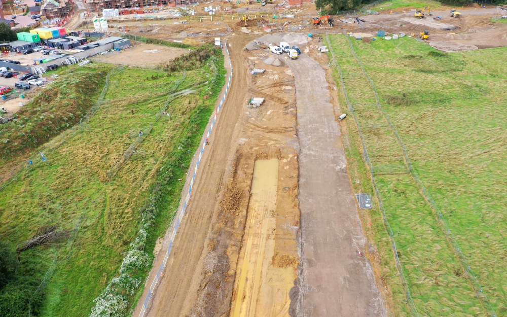 Image of the nine mile ride extension during early construction phase