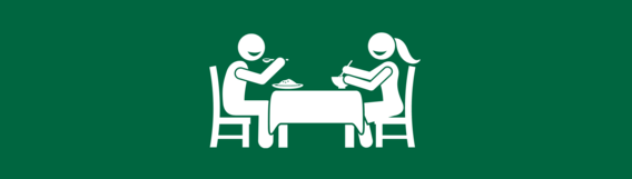 banner image of two people sat at a table eating