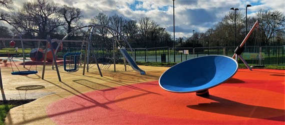 new play equipment prior to the opening of the destination play area at Cantley Park, North Wokingham