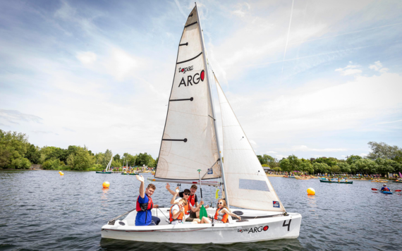 image of children on a sailing boat