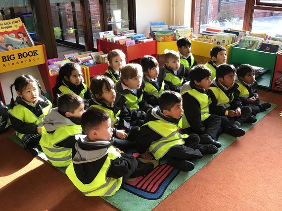Children from Crosfields School on a visit to the library